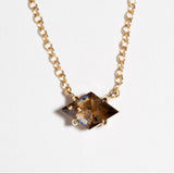 CHOCOLATE FLECKED LOZENGE-CUT PENDANT | 14K YELLOW GOLD