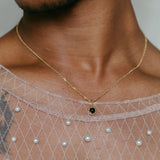 MATRIX HALO NECKLACE | 14K GOLD | ONYX