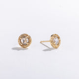 MINI MATRIX HALO STUDS | 14K GOLD & DIAMOND