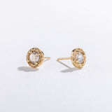 MINI MATRIX HALO STUDS | 14K GOLD & DIAMOND