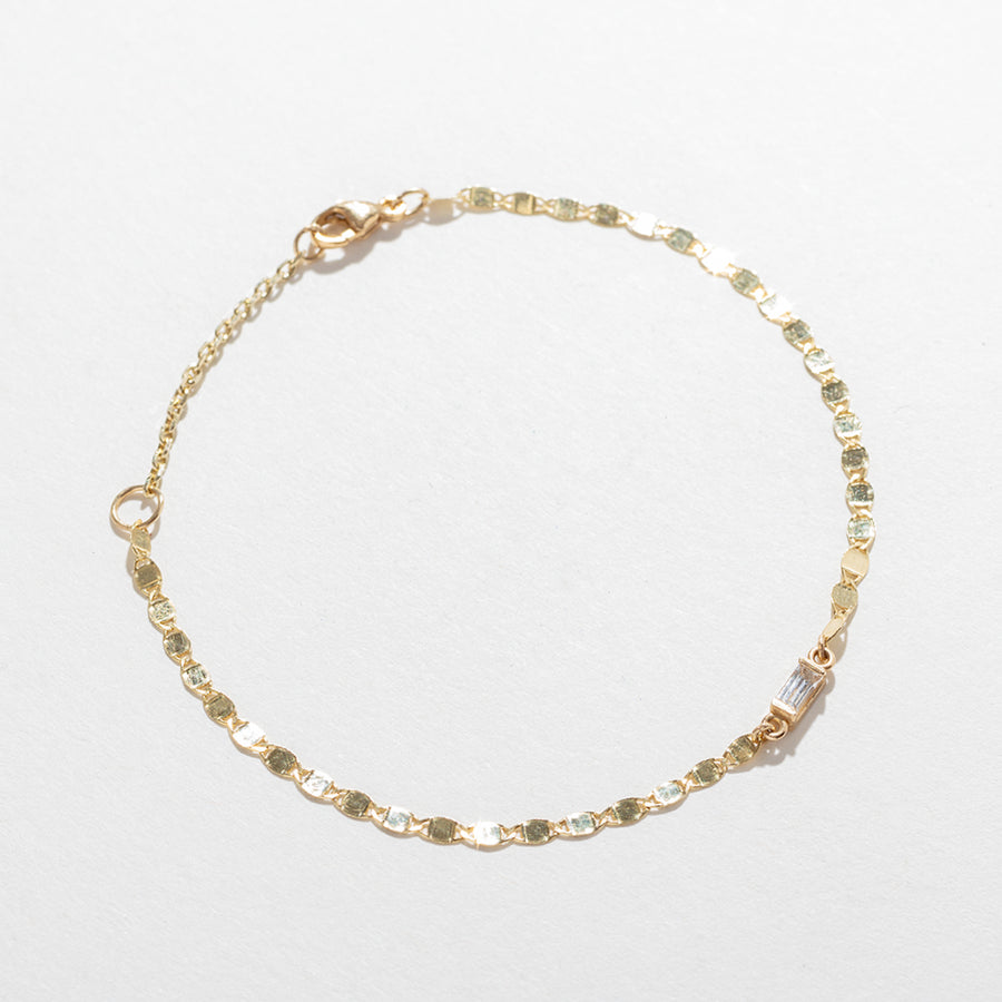 MIRROR CHAIN BRACELET | WHITE SAPPHIRE