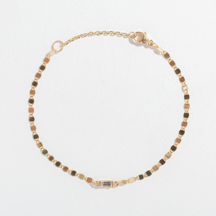 MIRROR CHAIN BRACELET | WHITE SAPPHIRE