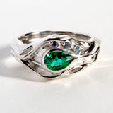 EARTH MAGIC RING WITH EMERALD & SAPPHIRE