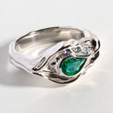EARTH MAGIC RING WITH EMERALD & SAPPHIRE
