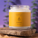 JaxKelly - 4oz Clear Crystal Candles - Citrine - Success