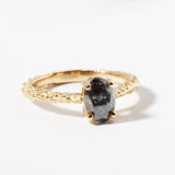 MESA OVAL ENGAGEMENT RING | 14K GOLD | SALT & PEPPER DIAMOND