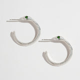 OUROBOROS SNAKE HOOP | STERLING SILVER & EMERALD