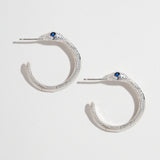 OUROBOROS SNAKE HOOP | STERLING SILVER & SAPPHIRE