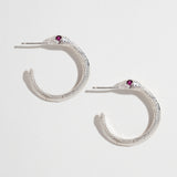 OUROBOROS SNAKE HOOP | STERLING SILVER & RUBY