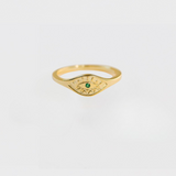 EMERALD EVIL EYE STACKER | CZ
