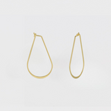 GOLD LONG OVAL HOOP EARRINGS