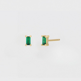 EMERALD CZ BAGUETTE STUDS