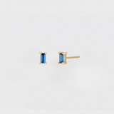 SAPPHIRE CZ BAGUETTE STUDS