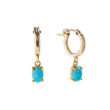 TURQUOISE HUGGIE EARRINGS | GOLD FILLED