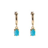 TURQUOISE HUGGIE EARRINGS | GOLD FILLED