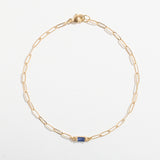 SAPPHIRE BAGUETTE BRACELET | 14K GOLD