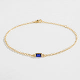 CABLE CHAIN BRACELET | SAPPHIRE BAGUETTE
