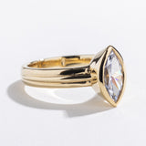 STACKED MARQUISE SOLITARE ENGAGEMENT RING | 14K GOLD & DIAMOND