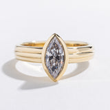 STACKED MARQUISE SOLITARE ENGAGEMENT RING | 14K GOLD & DIAMOND