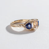 ARTEMIS ENGAGEMENT RING | 14K GOLD & HERKIMER DIAMOND WITH SAPPHIRES