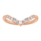 TIARA CHEVRON STACKING RINGS | 14k GOLD & WHITE DIAMOND