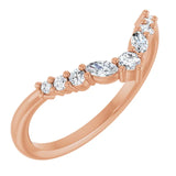 TIARA CHEVRON STACKING RINGS | 14k GOLD & WHITE DIAMOND