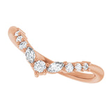 TIARA CHEVRON STACKING RINGS | 14k GOLD & WHITE DIAMOND