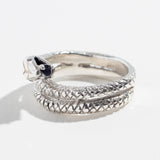 VINTAGE SNAKE RING | SILVER & BLACK DIAMOND