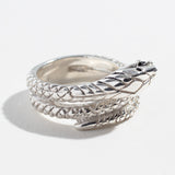 VINTAGE SNAKE RING | SILVER & BLACK DIAMOND