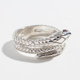 VINTAGE SNAKE RING | GARNET & SILVER