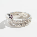VINTAGE SNAKE RING | GARNET & SILVER
