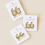 JaxKelly - Gold Hoop - Large Rectangle - Earrings