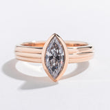 STACKED MARQUISE SOLITARE ENGAGEMENT RING | 14K GOLD & DIAMOND