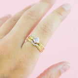 FACETED MATRIX SOLITAIRE ENGAGEMENT RING | 14K GOLD & MOISSANITE