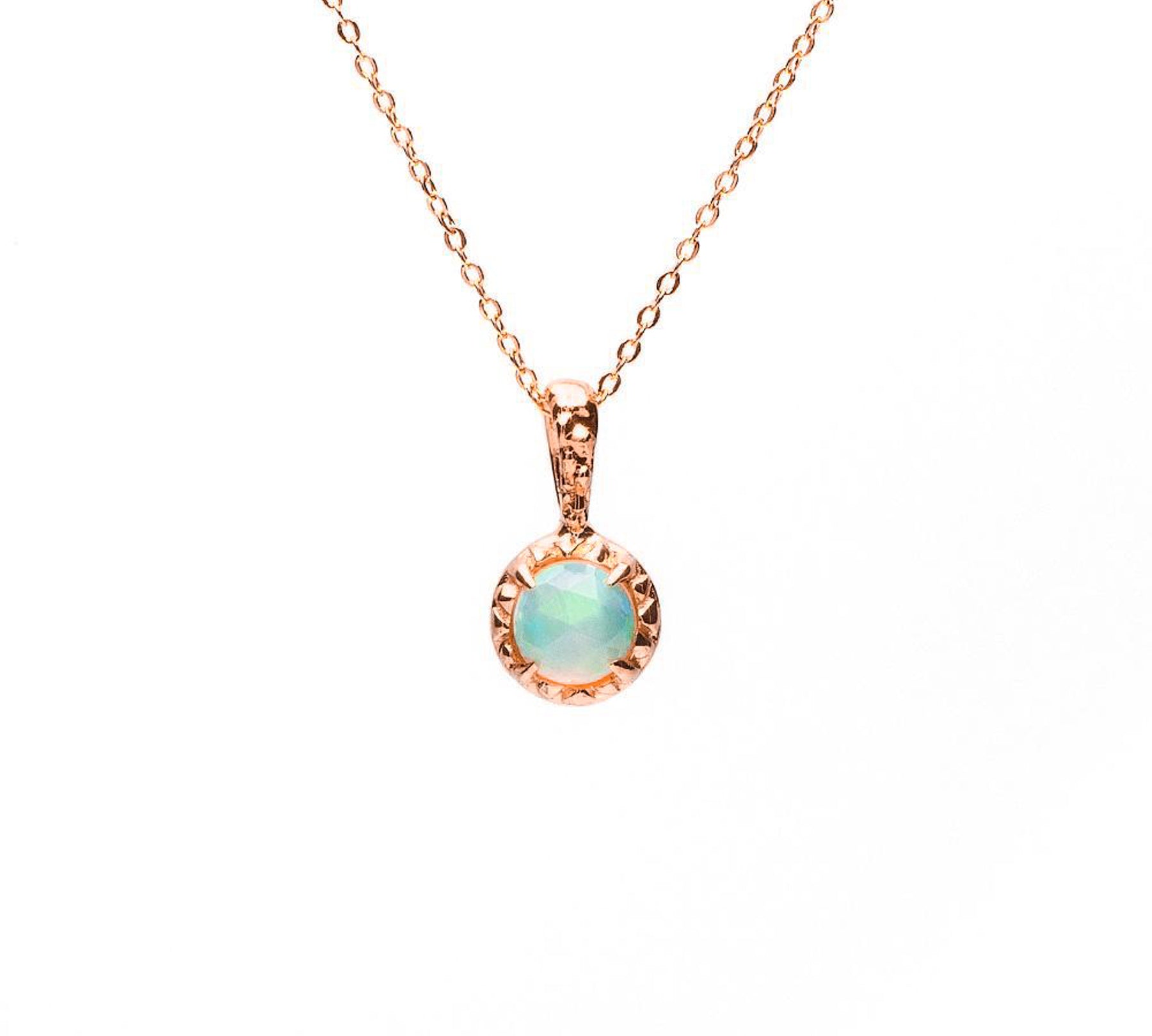 MATRIX HALO NECKLACE | 14K GOLD | AUSTRALIAN OPAL