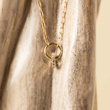 BIRTHSTONE CHARM COLLECTOR NECKLACE | WHITE SAPPHIRE | 14KT GOLD