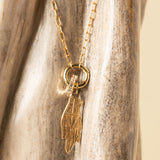 BIRTHSTONE CHARM COLLECTOR NECKLACE | WHITE SAPPHIRE | 14KT GOLD