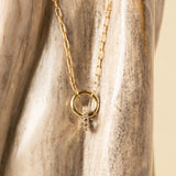 BIRTHSTONE CHARM COLLECTOR NECKLACE | WHITE SAPPHIRE | 14KT GOLD