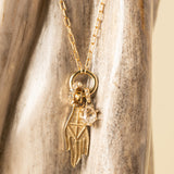 BIRTHSTONE CHARM COLLECTOR NECKLACE | WHITE SAPPHIRE | 14KT GOLD