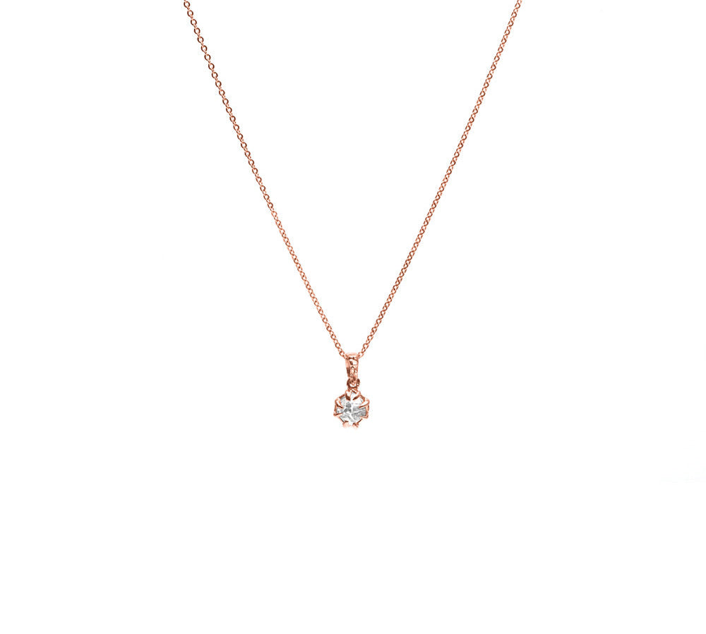 HERKIMER IN THE ROUGH NECKLACE WITH BAIL | 14K GOLD