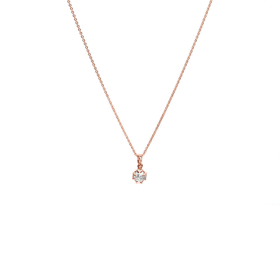 HERKIMER IN THE ROUGH NECKLACE WITH BAIL | 14K YELLOW GOLD