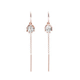 RAW U-BAR THREADER EARRINGS | 14k GOLD & HERKIMER