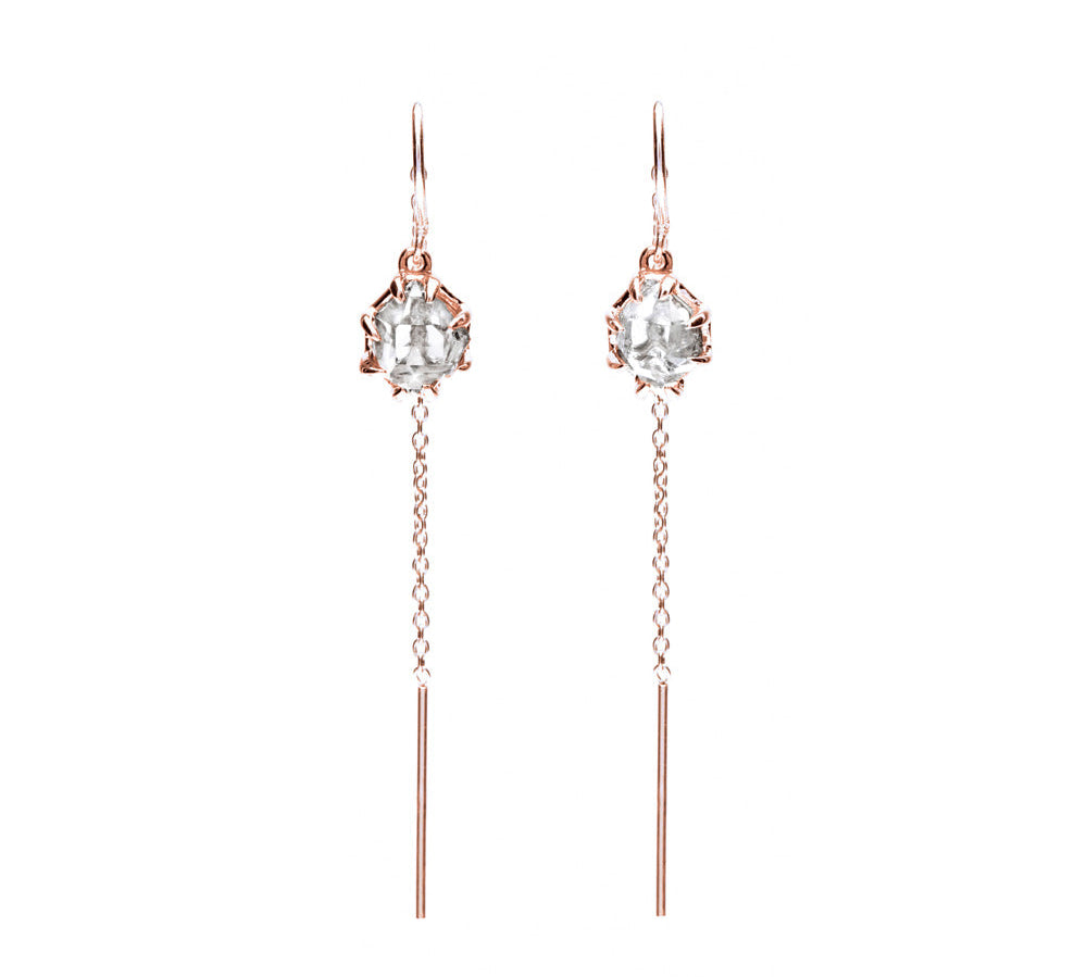 RAW U-BAR THREADER EARRINGS | HERKIMER