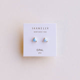 JaxKelly - Mini Energy Gem - Fire Opal - Gold Earrings