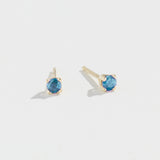 PRONG STUDS | 14K GOLD & AQUAMARINE