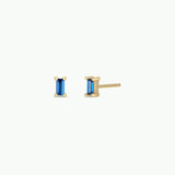 SAPPHIRE CZ BAGUETTE STUDS