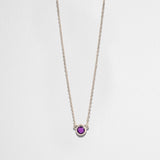 AMETHYST BEZEL NECKLACE