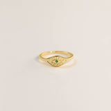 JaxKelly - Gold Rings - Emerald Evil Eye