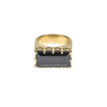 EAST WEST STATEMENT RING | ONYX