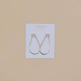 GOLD LONG OVAL HOOP EARRINGS